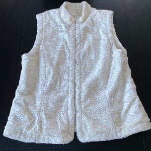 Faux Persian Lamb reversible vest. White. Medium.